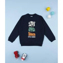 Prenatal Sudadera niño azul estampada "Epic Dinos"* Niño 2-10 Años·Abrigos Y Plumíferos|Niño·Niño 2-10 Años