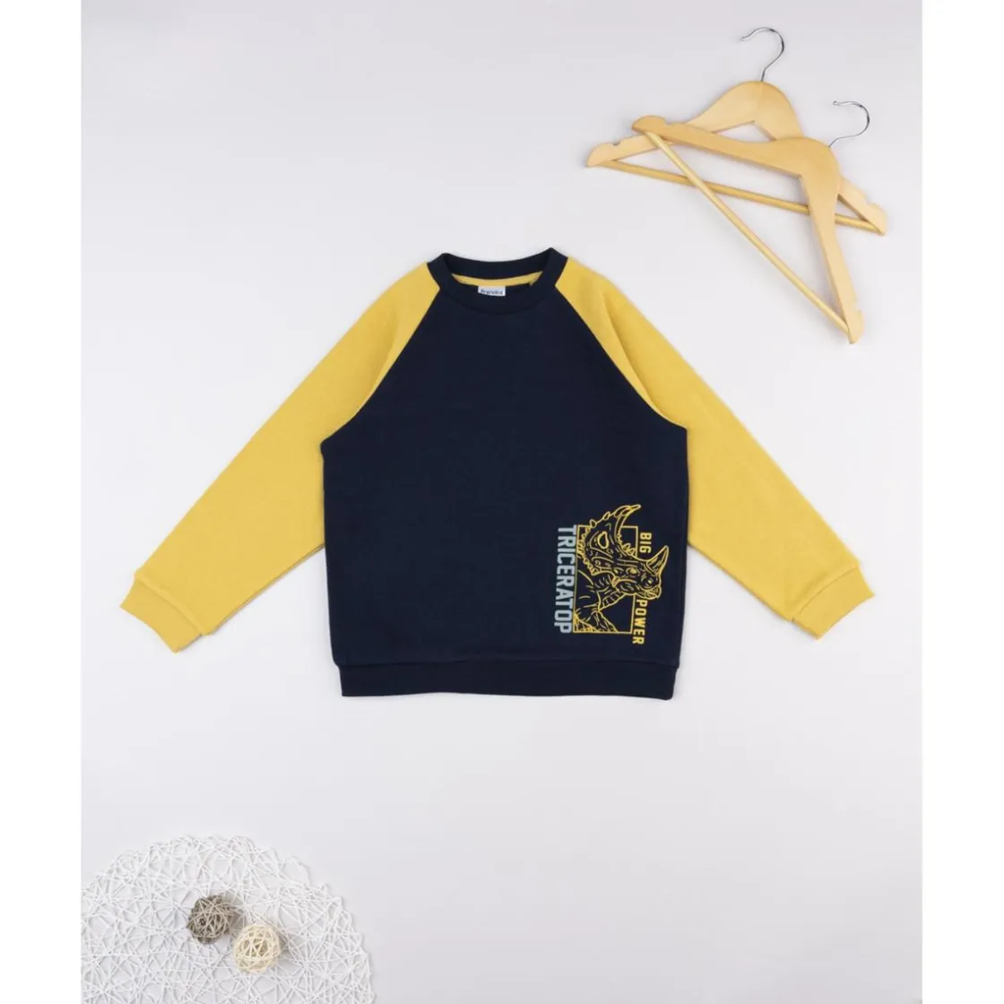 Prenatal Sudadera niño azul/amarilla “Triceratops” raglán* Niño·Niño 2-10 Años|Niño 2-10 Años·Abrigos Y Plumíferos
