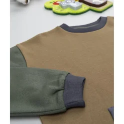 Prenatal Sudadera niño color block marrón y verde
