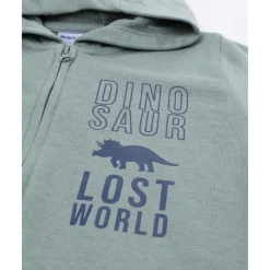 Prenatal Sudadera niño verde capucha dinosaurios