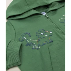 Prenatal Sudadera niño verde dinosaurios con capucha