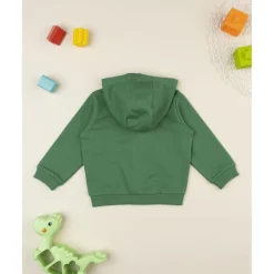 Prenatal Sudadera niño verde dinosaurios con capucha