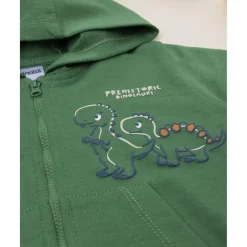Prenatal Sudadera niño verde dinosaurios con capucha