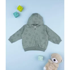 Prenatal Sudadera verde con capucha para niño con estampado allover