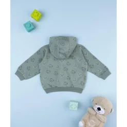 Prenatal Sudadera verde con capucha para niño con estampado allover