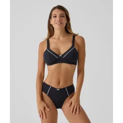 Prenatal Sujetador de lactancia negro con vivos blancos