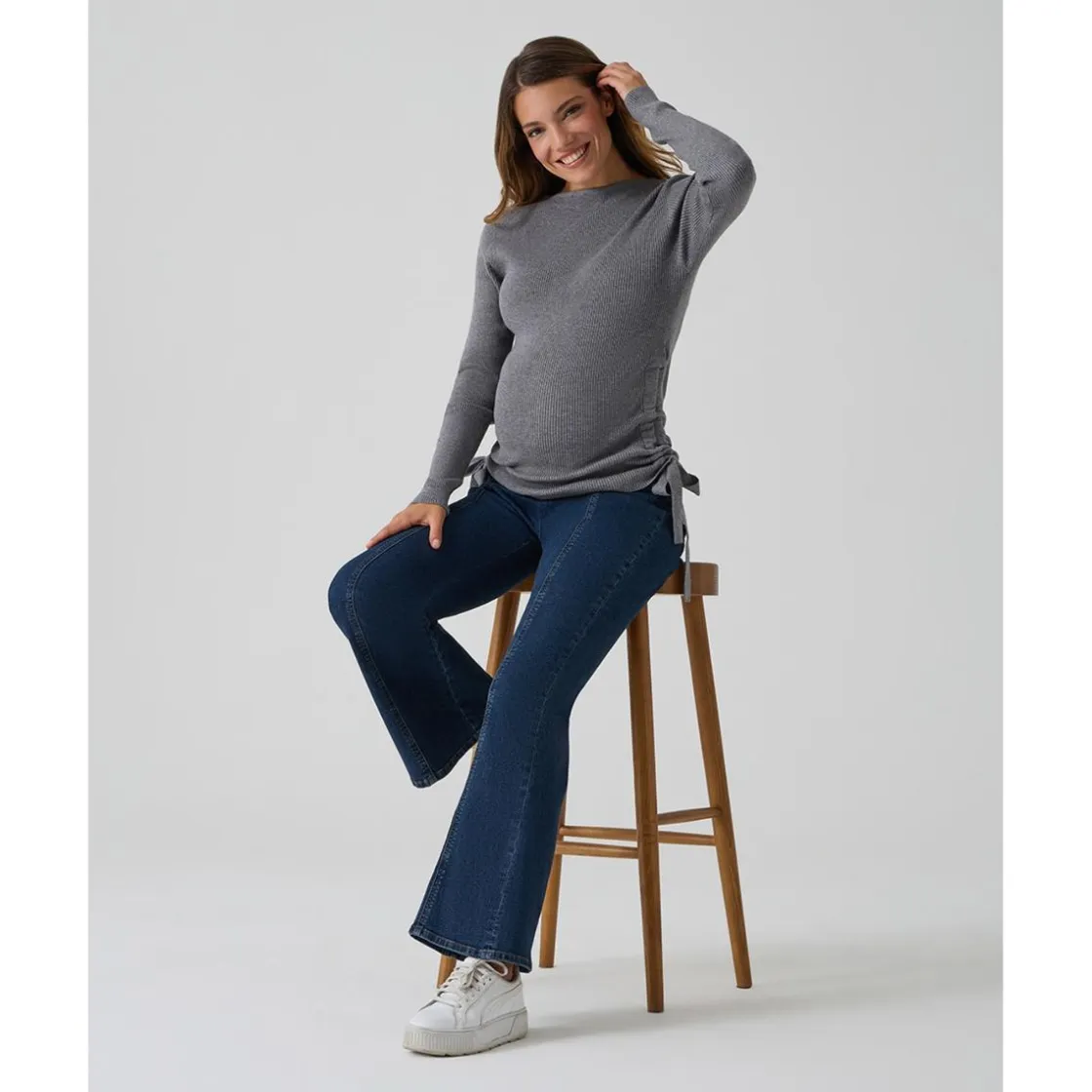 Prenatal Suéter premamá gris con lazos* Premamá·Moda|Moda·Prendas De Punto