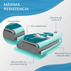 OUTSUNNY Tabla de paddle surf hinchable blanca* Deportes