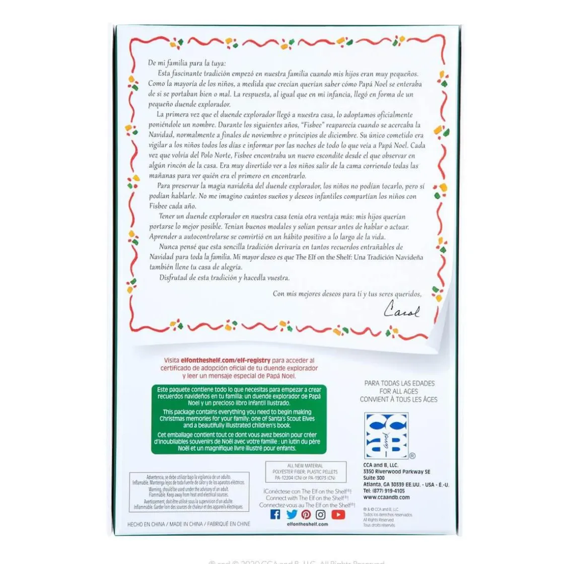 CEFA The Elf on The Shelf - Cuento y Muñeco Elf Chica