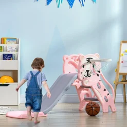 AIYAPLAY Tobogán 3 en 1 Tigre Rosa y Gris