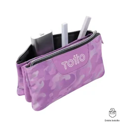 TOTTO - Estuche escolar camuflaje rosa Tablero* Material Escolar