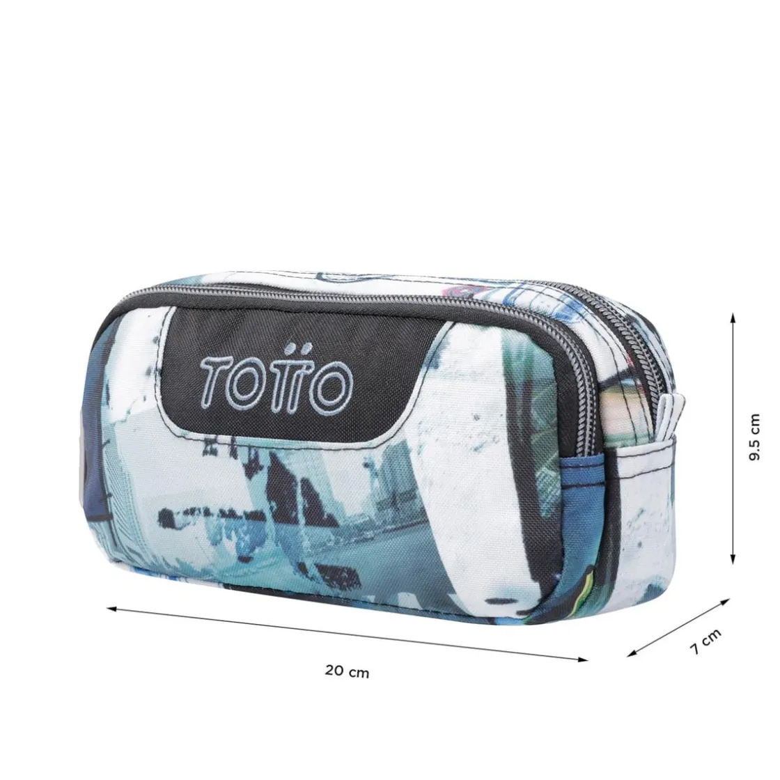 TOTTO - Estuche escolar dos compartimentos postales y casetes Sobre* Material Escolar