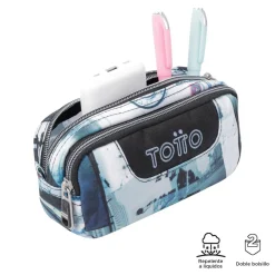 TOTTO - Estuche escolar dos compartimentos postales y casetes Sobre* Material Escolar