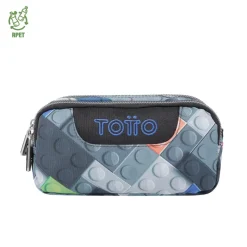 TOTTO - Estuche escolar dos compartimentos bloques Sobre* Material Escolar