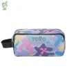 TOTTO - Estuche escolar tres compartimentos flores hawaianas Agapec* Material Escolar