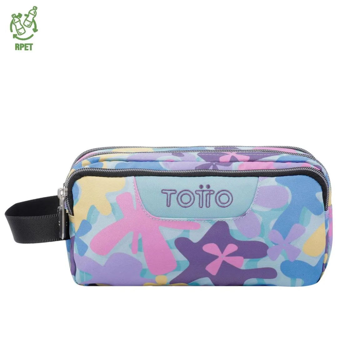 TOTTO - Estuche escolar tres compartimentos flores hawaianas Agapec* Material Escolar