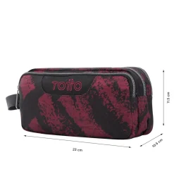 TOTTO - Estuche escolar tres compartimentos tiza roja Agapec* Material Escolar