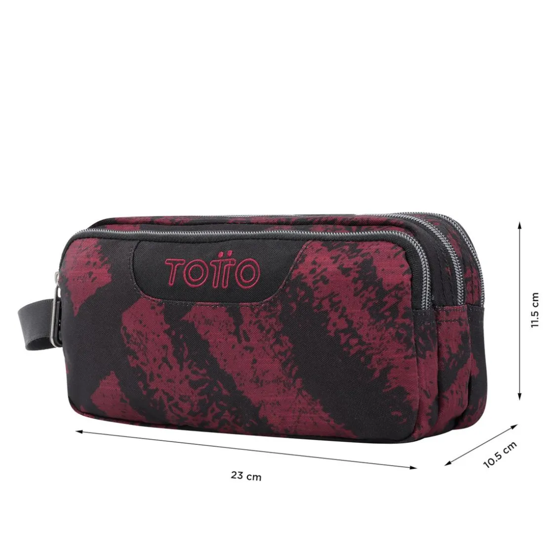 TOTTO - Estuche escolar tres compartimentos tiza roja Agapec* Material Escolar