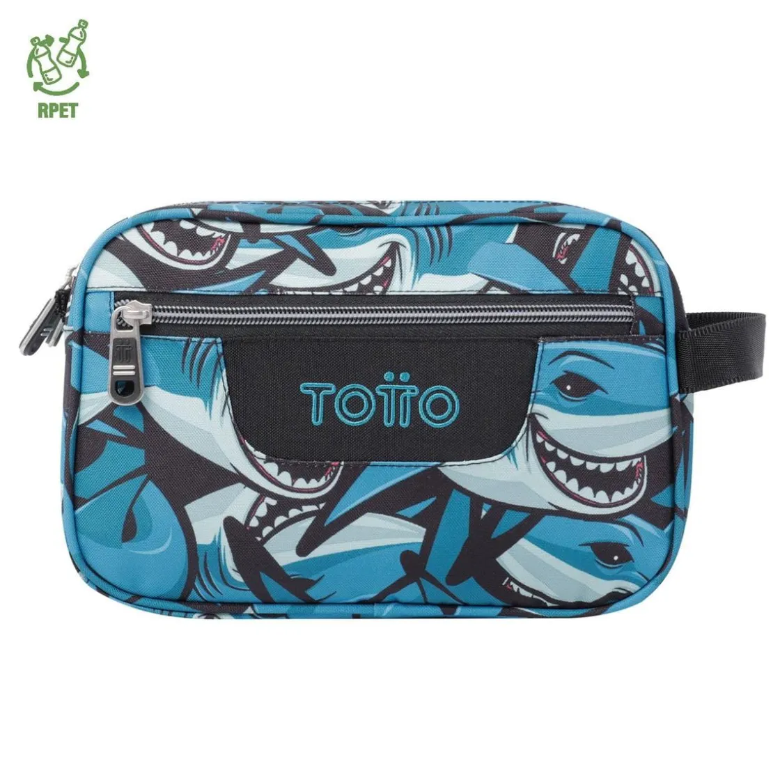 TOTTO - Estuche escolar tres compartimentos tiburones Plastilina* Material Escolar