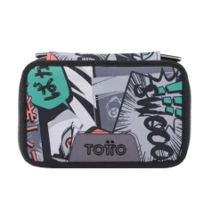 TOTTO - Estuche escolar tres compartimentos manga Pluma