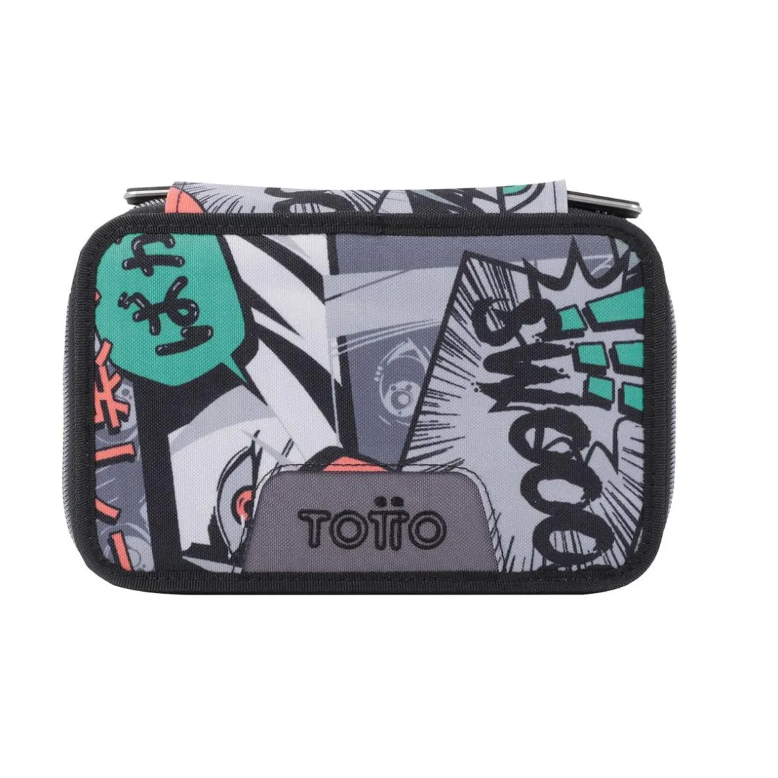 TOTTO - Estuche escolar tres compartimentos manga Pluma
