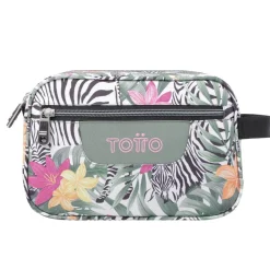 TOTTO - Estuche escolar tres compartimentos tropical cebras Plastilina