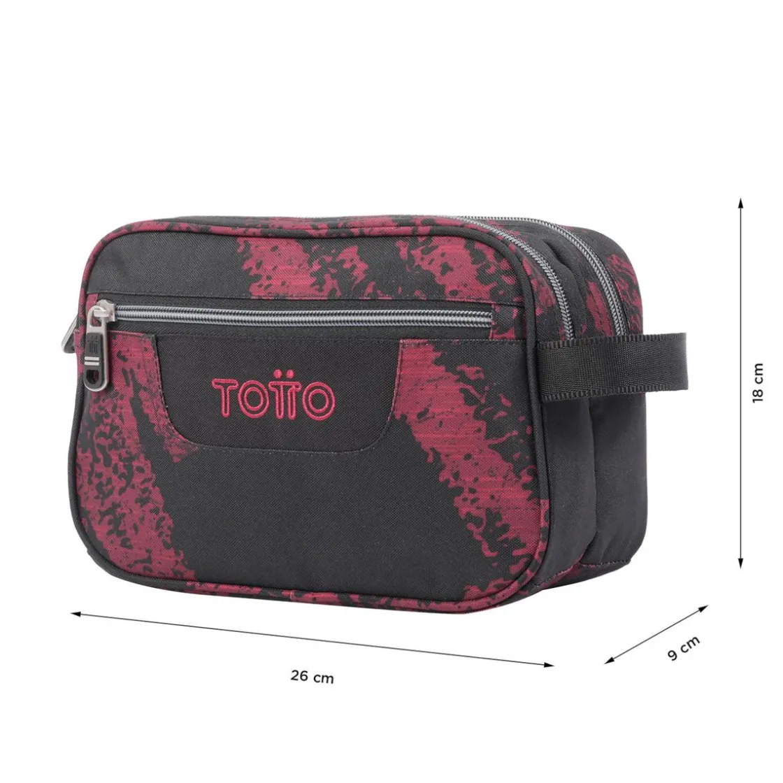 TOTTO - Estuche escolar tres compartimentos tiza roja Plastilina* Material Escolar