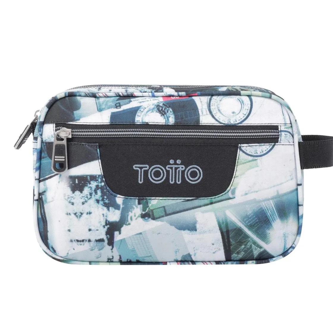 TOTTO - Estuche escolar tres compartimentos postales y casetes Plastilina