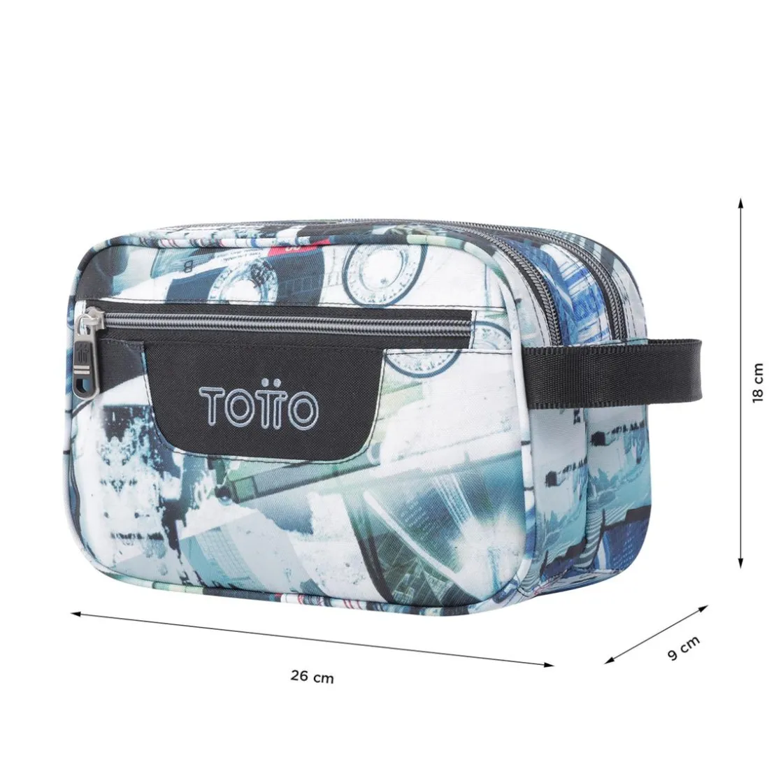 TOTTO - Estuche escolar tres compartimentos postales y casetes Plastilina