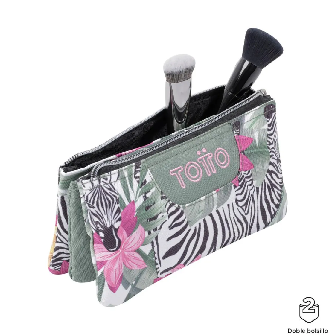 TOTTO - Estuche escolar tropical cebras Tablero* Material Escolar