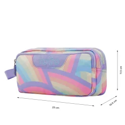 TOTTO - Estuche escolar tres compartimentos arcoíris Agapec* Material Escolar