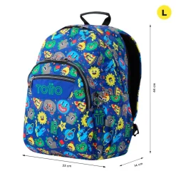 TOTTO - Mochila escolar adaptable a carro Tello azul Acuareles