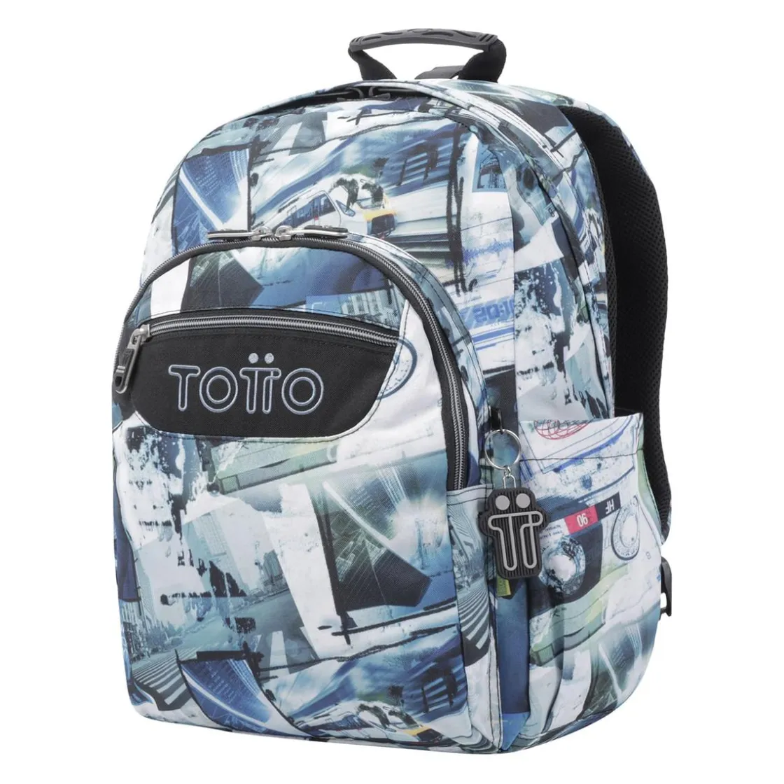 TOTTO - Mochila escolar adaptable a carro postales y casetes Acuareles* Material Escolar