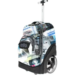 TOTTO - Mochila escolar con ruedas postales y casetes Papel* Material Escolar