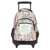 TOTTO - Mochila escolar con ruedas Renglones - Flores