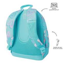 TOTTO - Mochila escolar corazones pintados Crayoles* Material Escolar