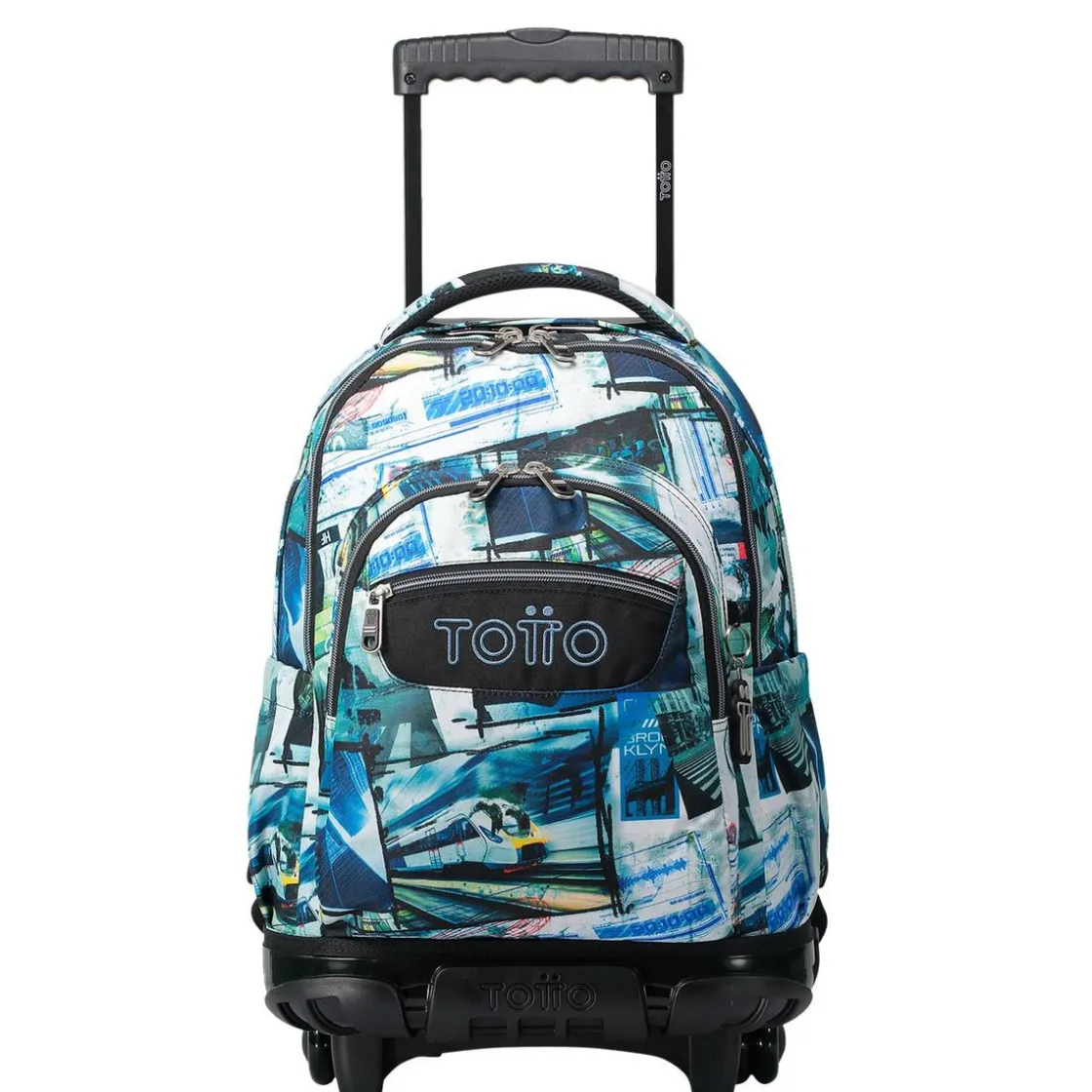 TOTTO - Mochila escolar con ruedas postales y casetes Renglones