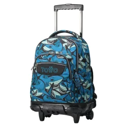 TOTTO - Mochila escolar con ruedas tiburones Renglones* Material Escolar