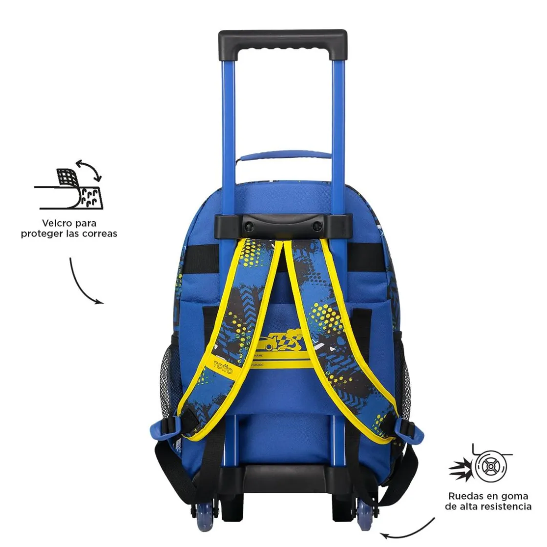 TOTTO - Mochila escolar con ruedas mediana Velocity* Material Escolar