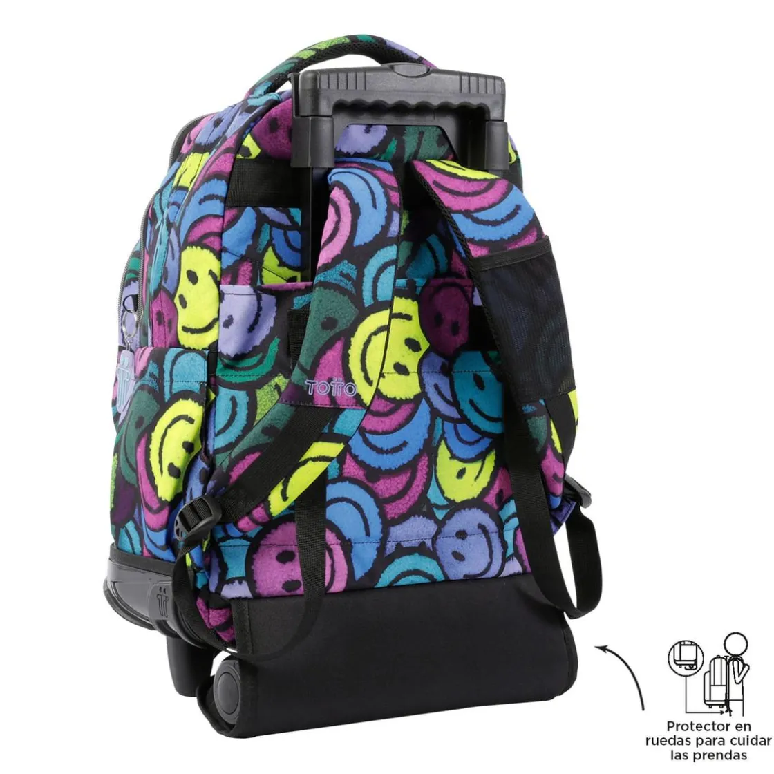 TOTTO - Mochila escolar con ruedas emojis Renglones