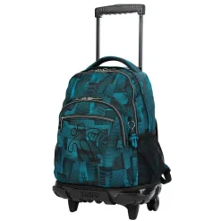 TOTTO - Mochila escolar con ruedas Renglones - Azul