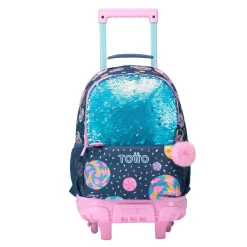 TOTTO - Mochila escolar con ruedas mediana Sweet Candy* Material Escolar