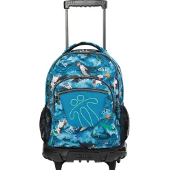 TOTTO - Mochila escolar con ruedas Renglones - Océano