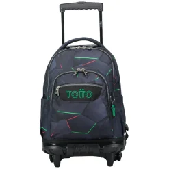 TOTTO - Mochila escolar con ruedas fractal Renglones* Material Escolar