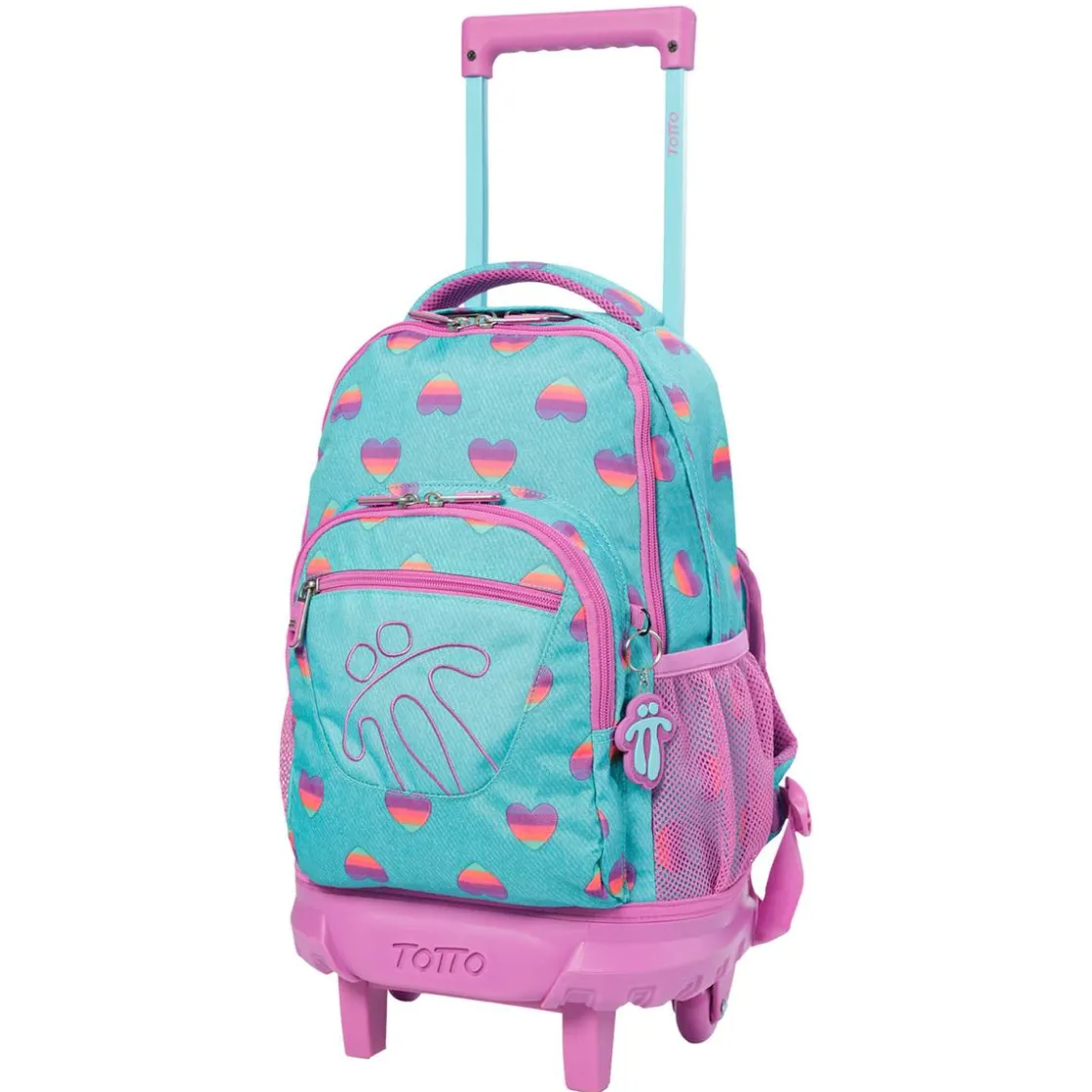 TOTTO - Mochila escolar con ruedas Resma multicolor Corazones