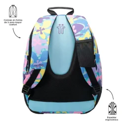 TOTTO - Mochila escolar flores hawaianas Crayoles* Material Escolar