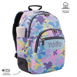 TOTTO - Mochila escolar flores hawaianas Crayoles* Material Escolar