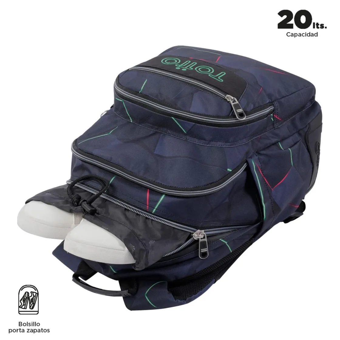 TOTTO - Mochila escolar fractal Crayoles* Material Escolar