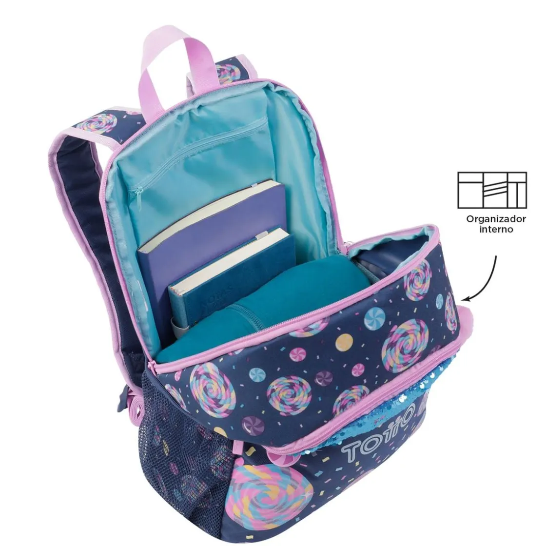TOTTO - Mochila escolar grande Sweet Candy* Material Escolar