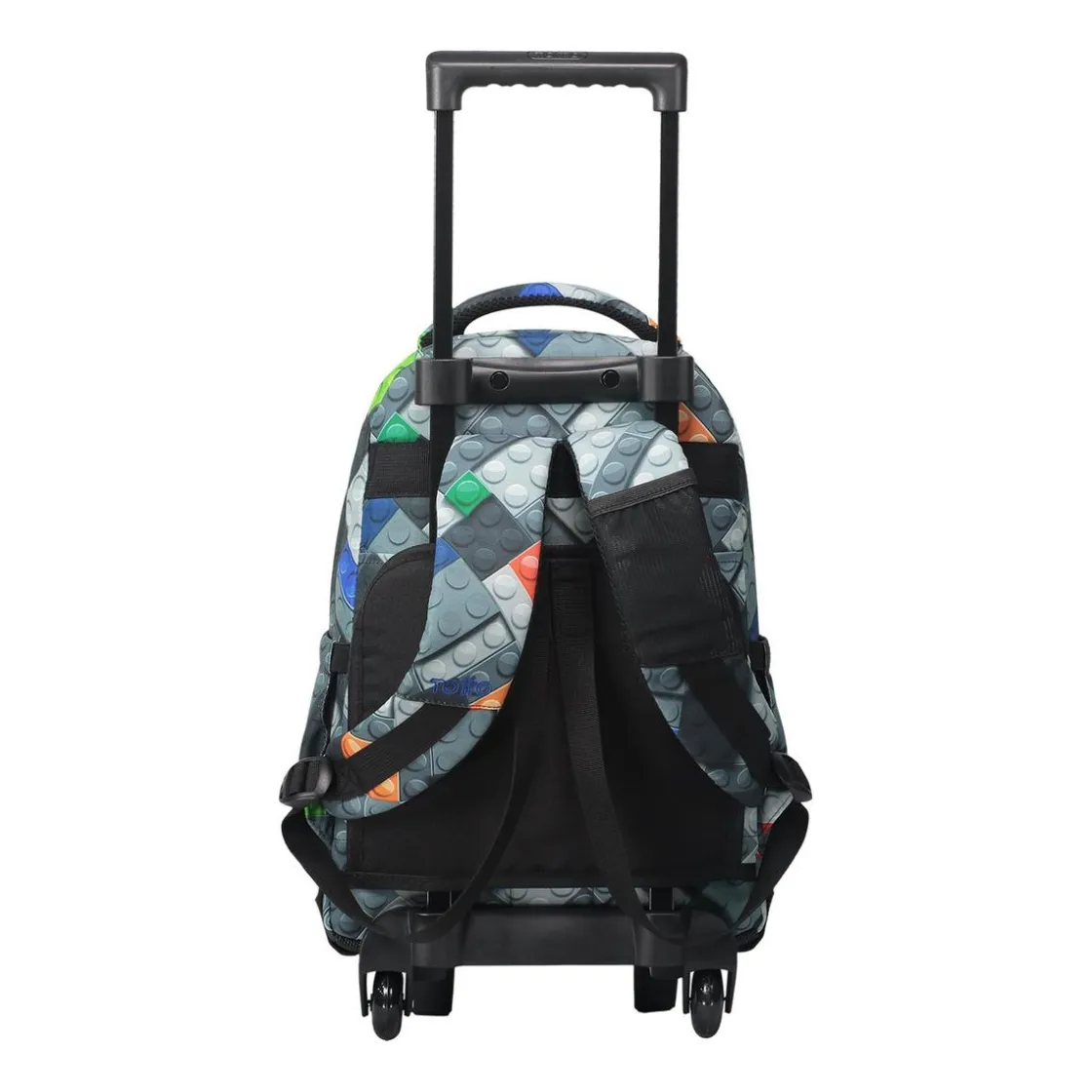 TOTTO - Mochila escolar pequeña ruedas bloques Resma